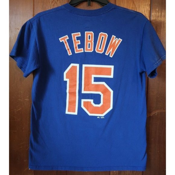 New York Mets MLB Tim Tebow Blue T-Shirt Sz S/CH/P - Picture 2 of 8